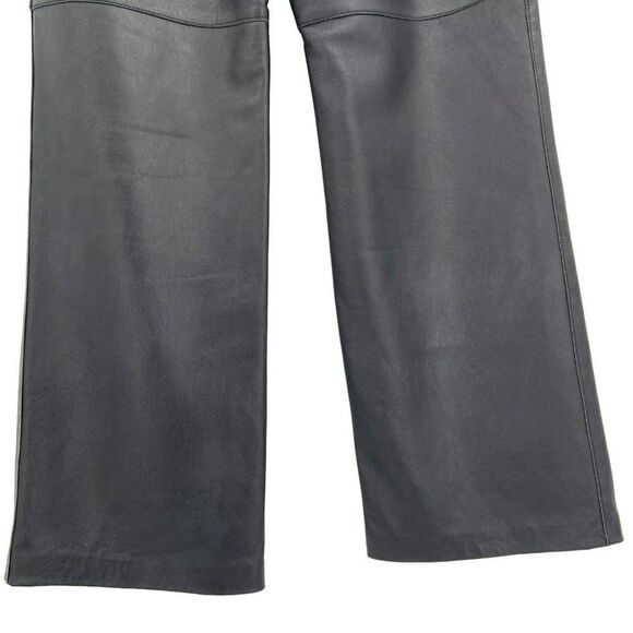 Alfani 100%‎ Leather Fully Lined Boot Cut Pants Black Women's Size 12 - Picture 10 of 11